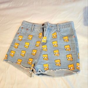 Bart simpson Jean shorts medium size